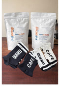 Kits 2 Meias Quero Café + 2 Cafés Especial T-Socks CARAMELO & NOZES