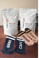 Kits 2 Meias Quero Café + 2 Cafés Especial T-Socks CARAMELO & NOZES