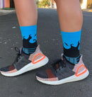 Meia Chamas para corrida ou bike - Azul
